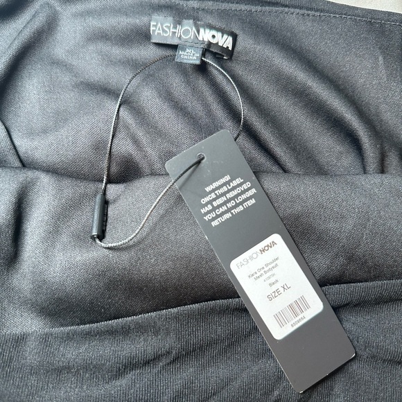 Fashion Nova Kiara One Shoulder Mesh Bodysuit, New, Size XL - Picture 6 of 13